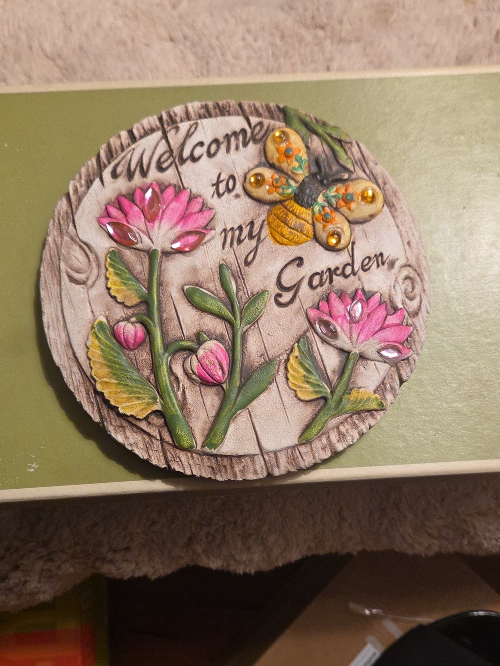 Welcome to My Garden Decorative Wall Plaque - Pink Floral